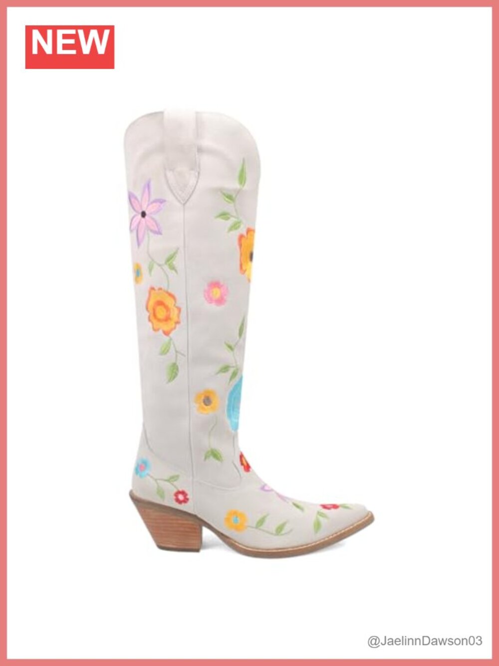 Dingo Suede Flower Power Embroidered Over the Knee Boots Snip Toe Mid Heel